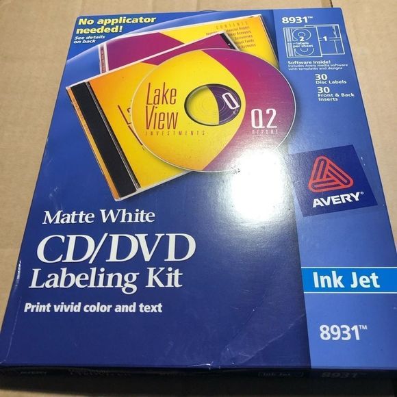 Avery Other Avery 893 Ink Jet Labels Cd And Dvd With Case Poshmark